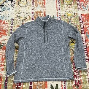 The North Face Gray 1/4 Zip Up Fleece Coat Outwear Coat Jacket Men's XL